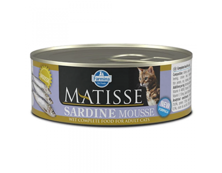 Вологий корм Farmina Matisse Cat Mousse Sardine для дорослих котів, з сардиною, 85 г