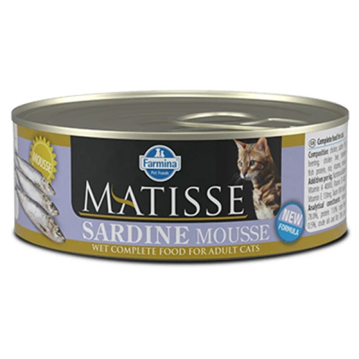 Влажный корм Farmina Matisse Cat Mousse Sardine для взрослых кошек, с сардиной, 85 г