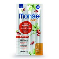 М'ясна паличка Monge Gift Cat Fussy Cat свинина з шипшиною і сиром 15 г (3х5 г)