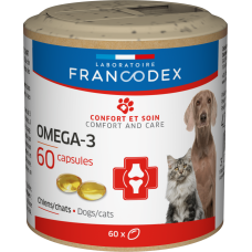 Капсулы Омега 3 LABORATOIRE FRANCODEX OMEGA 3 CAPSULES, для кошек и собак, 60 капсул