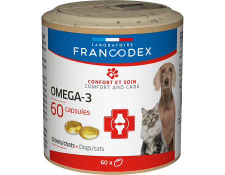 Капсулы Омега 3 LABORATOIRE FRANCODEX OMEGA 3 CAPSULES, для кошек и собак, 60 капсул