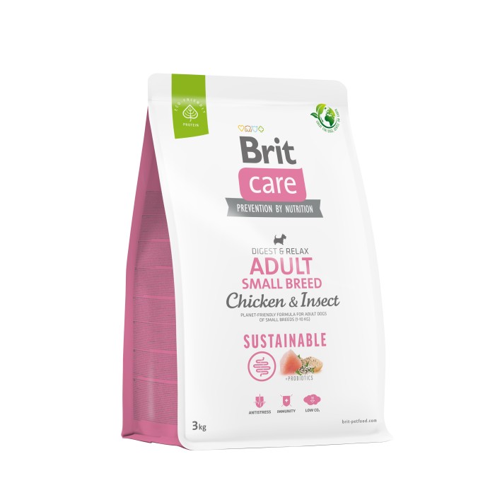 Корм для собак малих порід Brit Care Dog Sustainable Adult Small Breed з куркою та комахами, 3 кг