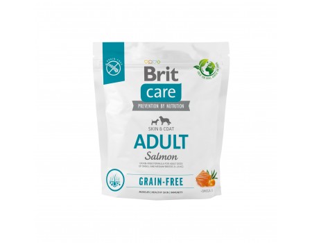 Корм для собак маленьких и средних пород Brit Care Dog Grain-free Adult беззерновой с лососем, 1 кг