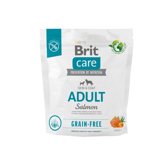 Корм для собак маленьких та середніх порід Brit Care Dog Grain-free Adult беззерновий з лососем, 1 кг