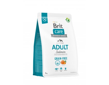 Корм для собак маленьких и средних пород Brit Care Dog Grain-free Adult беззерновой с лососем, 3 кг