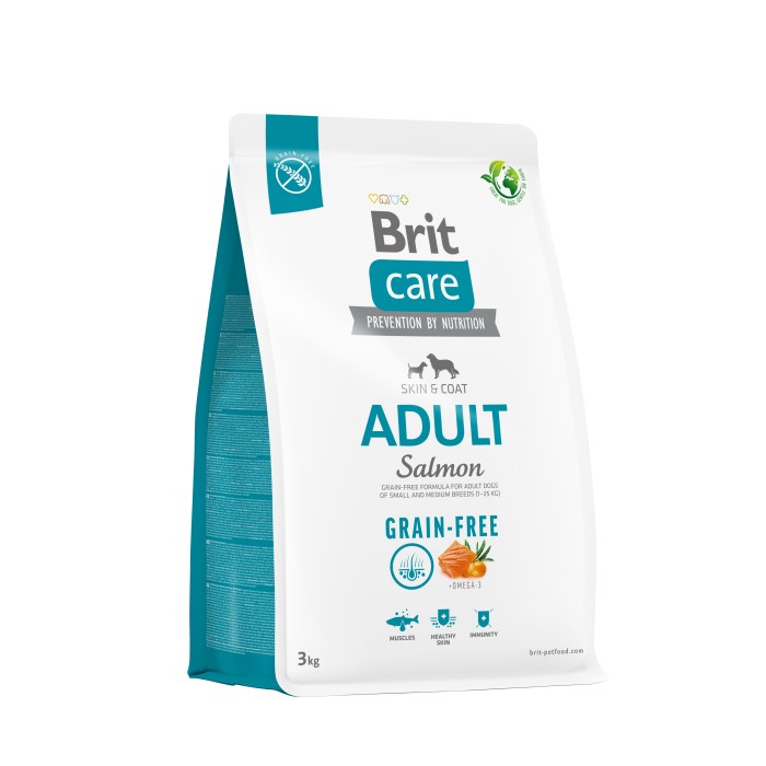 Корм для собак маленьких та середніх порід Brit Care Dog Grain-free Adult беззерновий з лососем, 3 кг