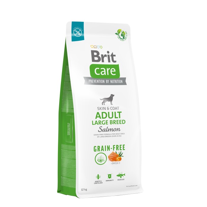 Сухий корм для собак великих порід Brit Care Dog Grain-free Adult Large Breed беззерновий | (лосось) 12 кг