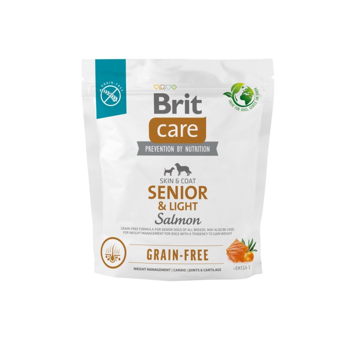 Корм для старіючих собак Brit Care Dog Grain-free Senior & Light беззерновий з лососем, 1 кг