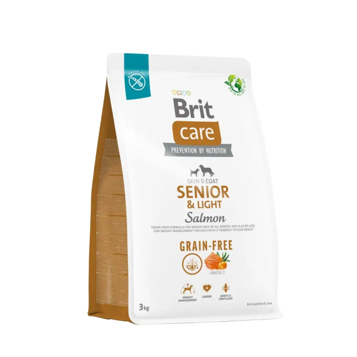 Корм для стареющих собак Brit Care Dog Grain-free Senior & Light беззерновой с лососем, 3 кг