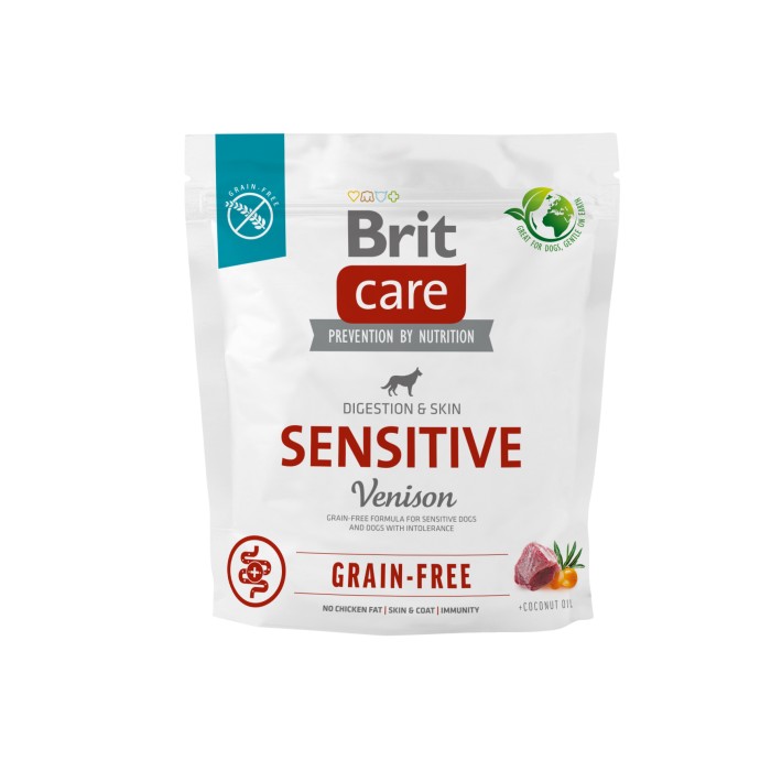 Корм для собак із чутливим травленням Brit Care Dog Grain-free Sensitive беззерновий з оленіною, 1 кг