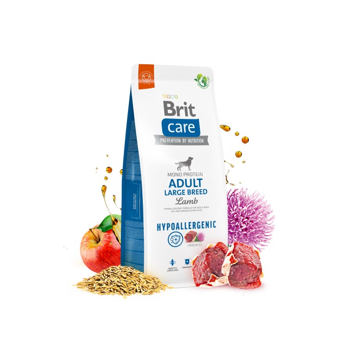 Корм для собак больших пород Brit Care Dog Hypoallergenic Adult Large Breed гипоаллергенный с ягненком, 1 кг