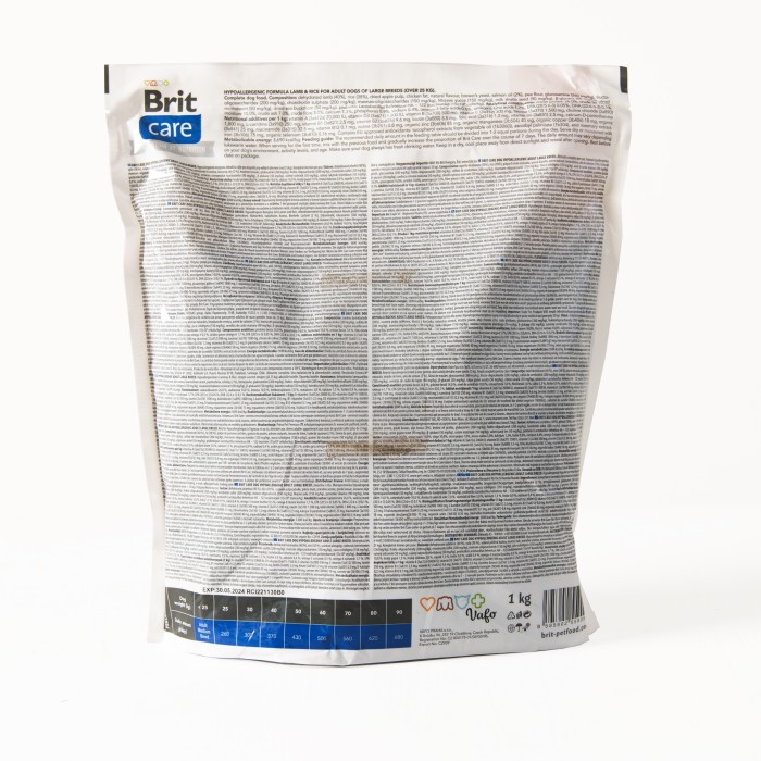 Корм для собак больших пород Brit Care Dog Hypoallergenic Adult Large Breed гипоаллергенный с ягненком, 1 кг