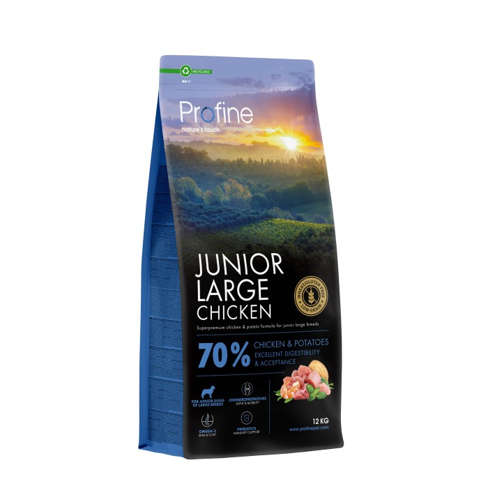 Сухой корм Profine Junior Large Chicken, для щенков и юниоров больших пород, с курицей и картофелем, 12 кг