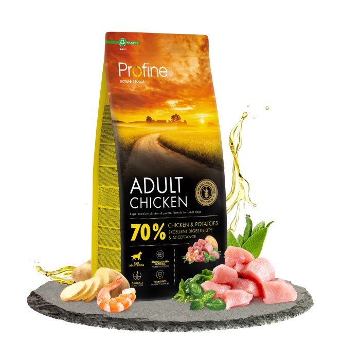 Сухой корм Profine Adult Chicken для взрослых собак всех пород, с курицей и картофелем, 12 кг