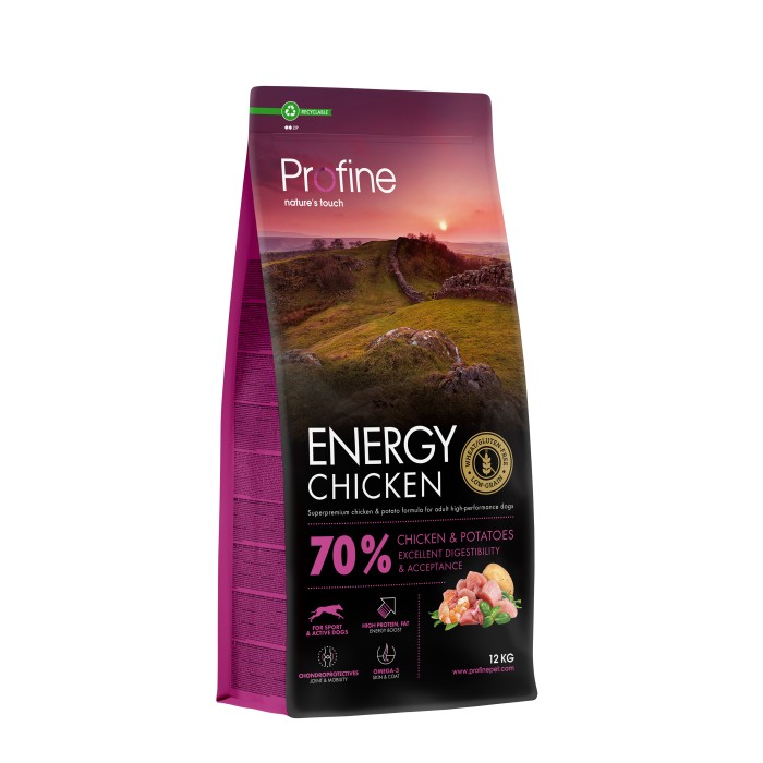 Сухой корм Profine Energy Chicken для активных собак всех пород, с курицей и картофелем, 12 кг