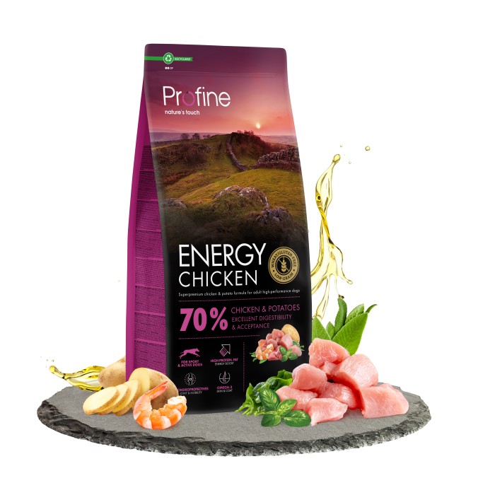 Сухой корм Profine Energy Chicken для активных собак всех пород, с курицей и картофелем, 12 кг