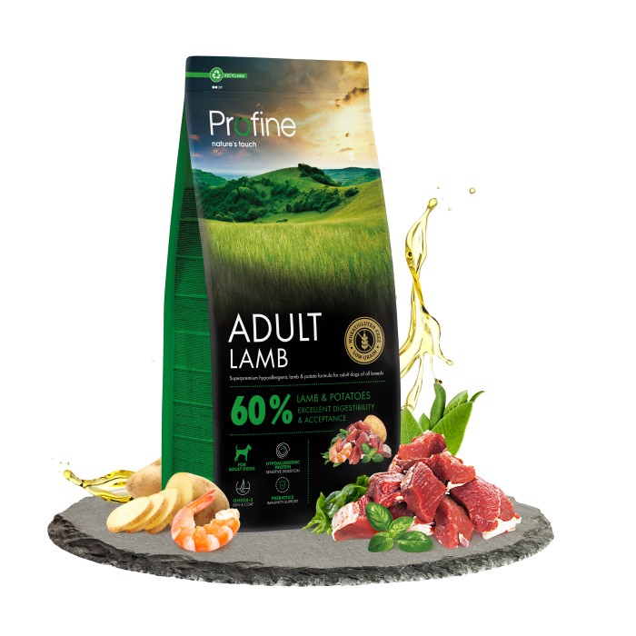 Сухой корм Profine Adult Lamb для взрослых собак всех пород, с ягнятиной и картофелем, 12 кг