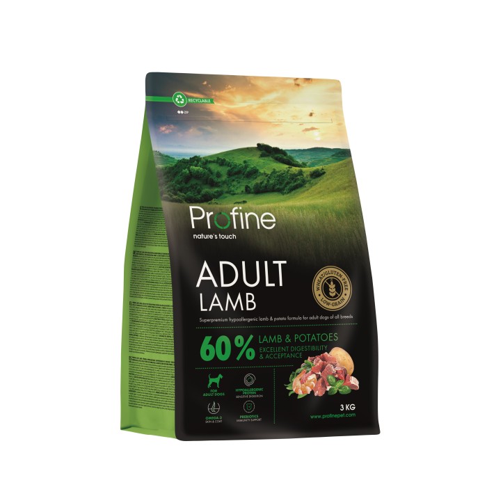 Сухой корм Profine Adult Lamb для взрослых собак всех пород, с ягнятиной и картофелем, 3 кг
