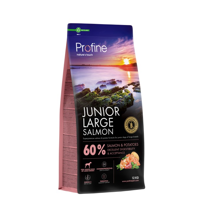 Сухой корм Profine Junior Large Salmon для щенков и юниоров больших пород, с лососем и картофелем, 12 кг