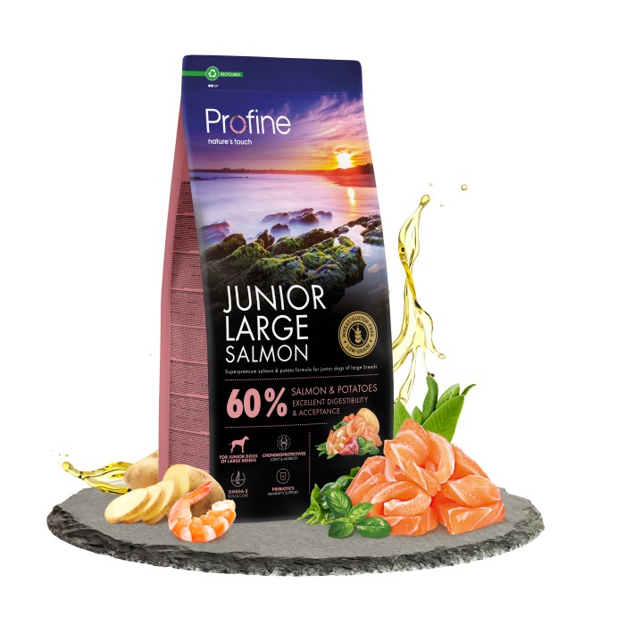Сухой корм Profine Junior Large Salmon для щенков и юниоров больших пород, с лососем и картофелем, 12 кг