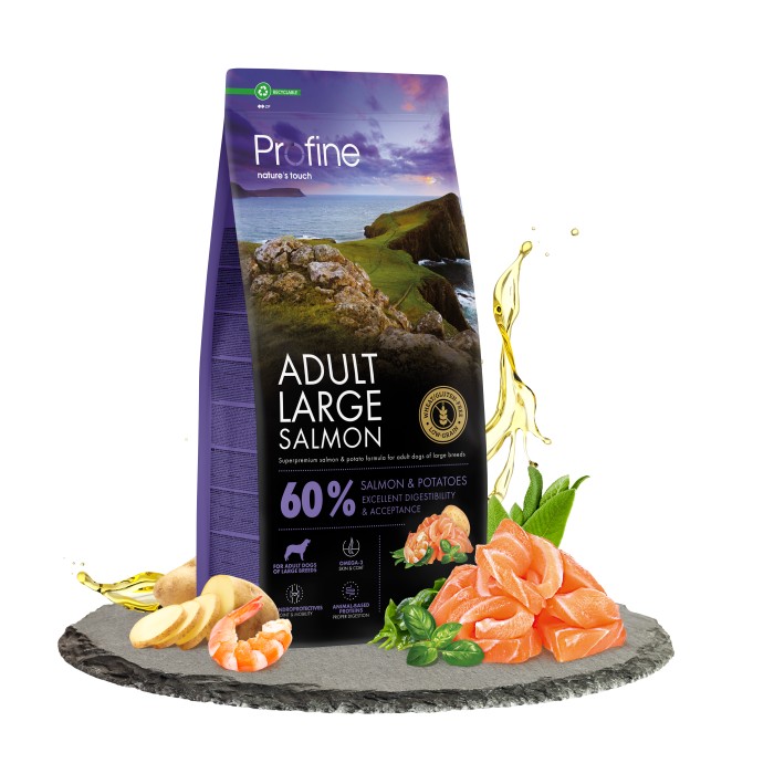 Сухой корм Profine Large Salmon для взрослых собак больших пород, с лососем и картофелем, 12 кг