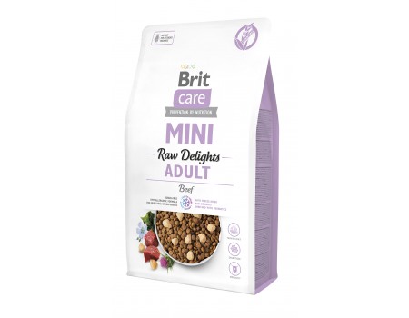 Корм сухой для собак малых пород Brit Care Mini Raw Delights Beef говядина 2 кг