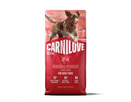 Корм сухий Carnilove Active Venison & Reindeer & Wild Boar Active Adults для активних cобак оленина і дикий кабан 12 кг