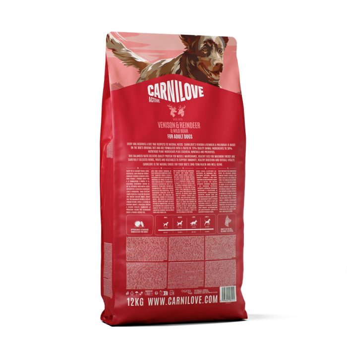 Корм сухий Carnilove Active Venison & Reindeer & Wild Boar Active Adults для активних собак оленина і дикий кабан 12 кг