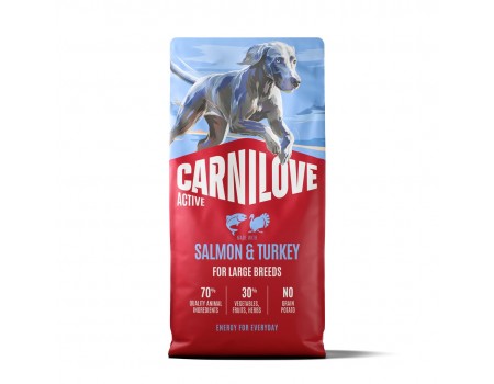 Корм сухий Carnilove Active Salmon & Turkey Large Breed для cобак великих порід лосось та індичка 12 кг