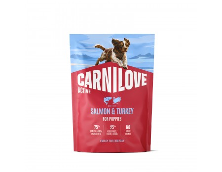 Корм сухий Carnilove Active Salmon & Turkey Puppy для цуценят лосось та індичка 1,5 кг