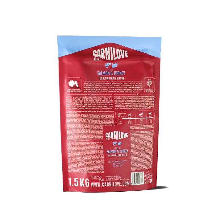 Корм сухий Carnilove Active Salmon & Turkey Junior Large Breed для молодих собак великих порід лосос