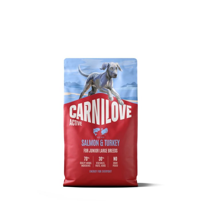 Корм сухий Carnilove Active Salmon & Turkey Junior Large Breed для молодих собак великих порід лосось та індичка 4 кг