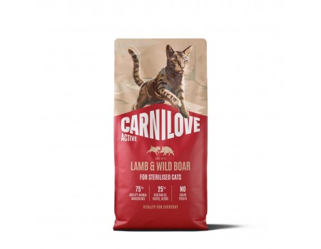 Корм сухий Carnilove Active Lamb & Wild Boar Sterilised для стерилізованих котів ягня і дикий кабан 6 кг