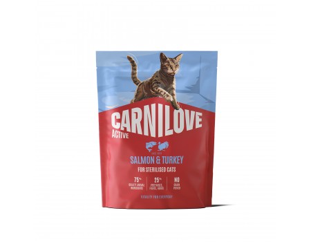 Корм сухий Carnilove Active Salmon & Turkey Sterilised для стерилізованих котів лосось та індичка 400 г