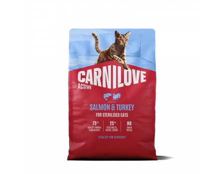 Корм сухий Carnilove Active Salmon & Turkey Sterilised для стерилізованих котів лосось та індичка 2 кг