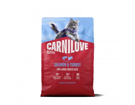 Корм сухий Carnilove Active Salmon & Turkey Large Breed для котів великих порід лосось та індичка 2 кг