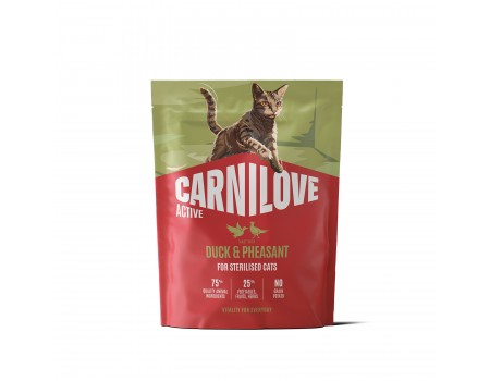 Корм сухий Carnilove Active Duck & Pheasant Sterilised для стерилізованих котів качка і фазан 400 г