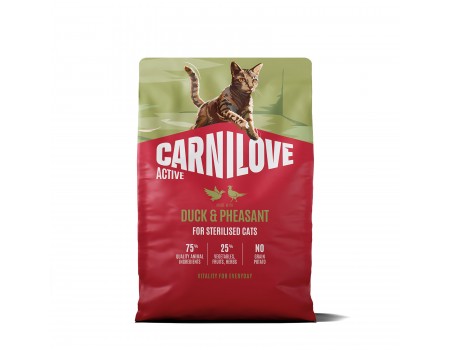 Корм сухий Carnilove Active Duck & Pheasant Sterilised для стерилізованих котів качка і фазан 2 кг