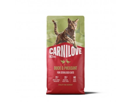 Корм сухий Carnilove Active Duck & Pheasant Sterilised для стерилізованих котів качка і фазан 6 кг