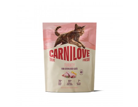 Корм сухий Carnilove True Fresh Turkey Sterilised для стерилізованих котів індичка 400 г