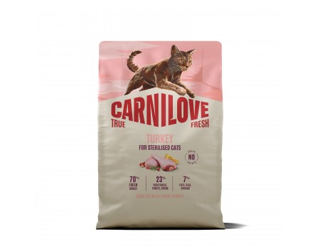 Корм сухий Carnilove True Fresh Turkey Sterilised для стерилізованих котів індичка 2 кг