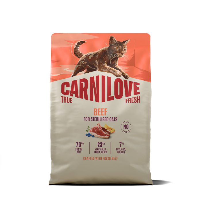 Корм сухой Carnilove True Fresh Beef Sterilised для стерилизованных кошек, говядина, 2 кг