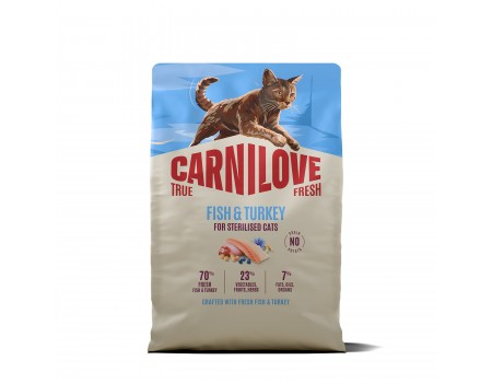 Корм сухий Carnilove True Fresh Fish & Turkey Sterilised для стерилізованих котів риба та індичка 2 кг
