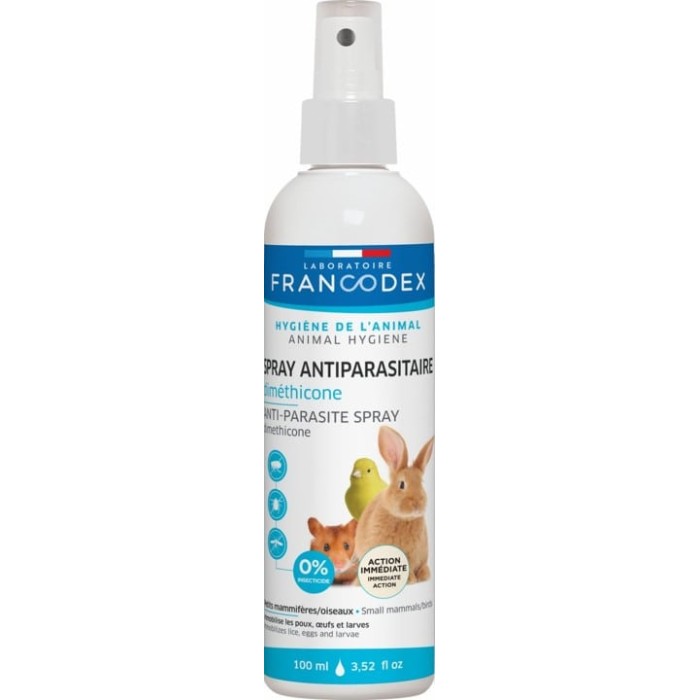 Противоразитарный спрей с диметиконом LABORATOIRE FRANCODEX DIMETHICONE SPRAY, для грызунов и птиц, 100 мл