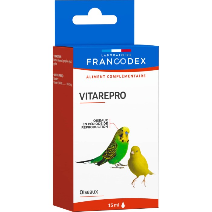 Харчова добавка для птахів LABORATOIRE FRANCODEX VITAREPRO, для підготовки до репродуктивної діяльності, 15 мл