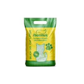 Силикагелевый наполнитель Хвостик для кошачьего туалета, с зелеными гр..