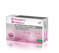 Таблетки KRKA Cladaxxa (Кладакса) 400/100мг для собак та котів, лікува..