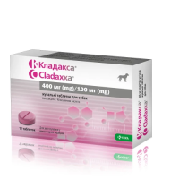 Таблетки KRKA Cladaxxa (Кладакса) 400/100мг для собак та котів, лікування інфекційних захворювань бактеріальної етіології, 12 табл