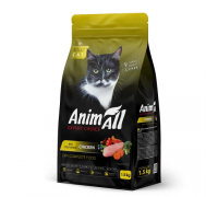 Полнорационный сухой корм Animall, для кошек, со свежей курицей, 1.5 к..