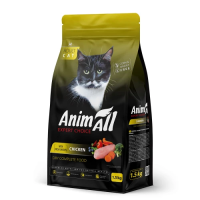 Повнораціонний сухий корм Animall, для котів, зі свіжою куркою, 1.5 кг